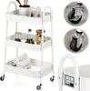 Scaffale su ruote, metallo, bianco, 3 livelli, 44x31,5x78,5 Anteprima dell’immagine prodotto 6
