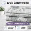 Bettwäsche 240x220 Baumwolle 3-teilig Bettbezug Grau-Weiß Produktbild-Vorschau 1