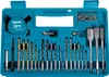 A teal plastic case containing a set of drill bits and a tape measure. Náhled obrázku produktu
