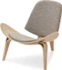Fauteuil design DAHL - beige / chêne Voir les images du produit 1