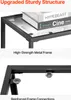 Close-up shots of a black metal console table with glass shelves, highlighting its sturdy structure and reinforced frame connections. Náhľad obrázku produktu