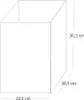 A line drawing of a rectangular bin with dimensions indicated. Anteprima dell’immagine prodotto