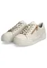 A pair of beige platform sneakers with a side zipper. Náhled obrázku produktu