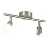 A silver track light fixture with two adjustable spotlights against a white background. Produktbild-Vorschau