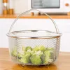 Edelstahl Dampfkorb, Ø 20cm Runde Mesh Dampfgarer Produktbild-Vorschau 5