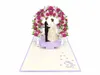 biglietto di matrimonio pop-up 3D con arco di fiori di rosa Anteprima dell’immagine prodotto 4