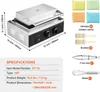 A commercial waffle maker with dimensions and included accessories shown. Anteprima dell’immagine prodotto