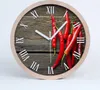 Holzuhr 30fi cm wanduhr - weiße Spitzen - Peperoni Produktbild-Vorschau 1