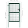 Cancello per Recinzione in Acciaio 100x175 cm Verde Anteprima dell’immagine prodotto 5