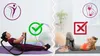 Split image showing correct and incorrect ways to perform abdominal exercises, with fitness equipment in the background. Produktbild-Vorschau