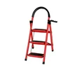 A red step stool with black steps and handle is shown against a white background. Produktbild-Vorschau