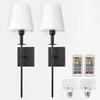 2er Akku Wandlampe Schwarz-Weiß Stoffschirm RGBW Produktbild-Vorschau 1