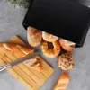 Priestranný chlebník z čierneho kovu s bambusovou doskou na Náhľad obrázku produktu 7