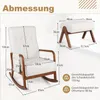 A diagram showing the dimensions of a rocking chair and an ottoman, with text indicating weight capacity. Anteprima dell’immagine prodotto