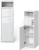 Two views of a white, high-gloss cabinet against a white background. Produktbild-Vorschau
