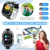 Collage of images showing a children's smartwatch, its features, and how it's used. Produktbild-Vorschau