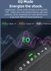 Close-up of a speaker with sound wave graphics and EQ mode indicators. Produktbild-Vorschau