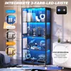 BROTTAR Schwarz Glasvitrine mit LED Beleuchtung 4 Ebenen Produktbild-Vorschau 2