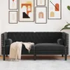 vidaXL Chesterfield-Sofa mit Nackenrollen 2-Sitzer Schwarz Produktbild-Vorschau 2