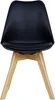 A black chair with wooden legs is shown against a white background. Produktbild-Vorschau