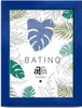 A blue picture frame with a tropical leaf pattern inside. Náhľad obrázku produktu