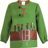 A green long-sleeved shirt with a printed design of a belt with knives and buckles. Produktbild-Vorschau