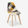 Patchwork chaise en bois et tissu pour cuisine bar Voir les images du produit 1