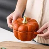 Herbstliche Kürbis-Keramikschüssel mit Deckel, mikrowellen- Produktbild-Vorschau 5