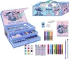 A Stitch and Angel themed art set for children, displayed open and with various art supplies laid out, along with some individual items from the set. Anteprima dell’immagine prodotto