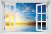 Wallario Poster mit Fenster-Illusion: Sonnenuntergang über Produktbild-Vorschau 1