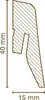 Sockelleiste MDF 15 x 40 x 2500 mm Basalt zum Kleben, Produktbild-Vorschau 2