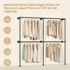 WOLTU Kleiderständer Wandmontage, mit 4 Stangen, Produktbild-Vorschau 3
