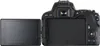 The back view of a black Canon EOS 200D DSLR camera with its LCD screen flipped out to the side. Produktbild-Vorschau