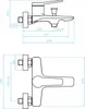 Technical drawing with dimensions of a faucet. Náhled obrázku produktu