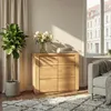 Kommode Kernbuche 90 cm Massivholz-Front 2-türig Sideboard Produktbild-Vorschau 5
