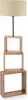 A floor lamp with a beige shade and a wooden base made of stacked cubes, shown against a white background. Anteprima dell’immagine prodotto