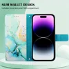 iPhone 15 Pro Hülle, Marmor Motiv Kunstleder Tasche Wallet Produktbild-Vorschau 4