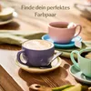 Tazze da cappuccino colorate con piattini - Set di 6 - Anteprima dell’immagine prodotto 2