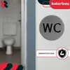 KOTARBAU® Znak WC ⌀ 7 cm znak ze stali nierdzewnej Srebrny Podgląd zdjęcia produktu 4