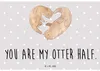 Mr. & Mrs. Panda tafel Otter Herz DIN A4 - Grau Pastell - Produktbild-Vorschau 1
