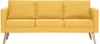 vidaXL Třímístná pohovka Fabric Yellow Náhled obrázku produktu 3