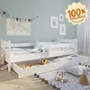 Kinderbett Voll-Holz 200x90 mit Rausfallschutz, Lattenrost Produktbild-Vorschau 1