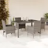 5-tlg. Garten-Essgruppe mit Kissen Grau Poly Rattan und Produktbild-Vorschau 2