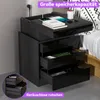 Intelligenter LED Nachttisch mit Ladestation,Schwarz Front Produktbild-Vorschau 4