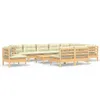 vidaXL 11-tlg. Garten-Lounge-Set mit Creme Kissen Produktbild-Vorschau 1