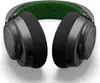 A pair of black and green gaming headphones shown from a front-facing angle against a white background. Produktbild-Vorschau