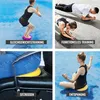 A collage of four images showing different uses of a balance cushion. Produktbild-Vorschau