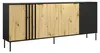 Wohnzimmer Sideboard mit 220 cm Breite in Eiche & schwarz, Produktbild-Vorschau 1