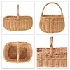 A collage of four images showing a wicker basket from different angles. Produktbild-Vorschau