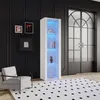 OKWISH Vitrine Haute Avec LED Intégrée, 3 Étagères En Verre Voir les images du produit 3